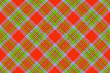 Vibrant diagonal plaid pattern in red, green, and beige.  Perfect for textile design, fashion, or website backgrounds.  This bold geometric texture offers a versatile, energetic aesthetic.