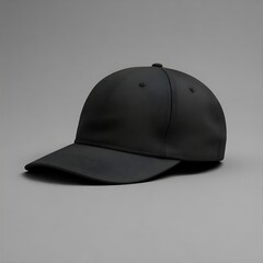 Fototapeta premium A classic black baseball cap for mockup