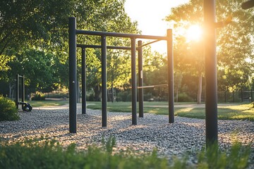 Fototapeta premium Outdoor Fitness Station in a Park