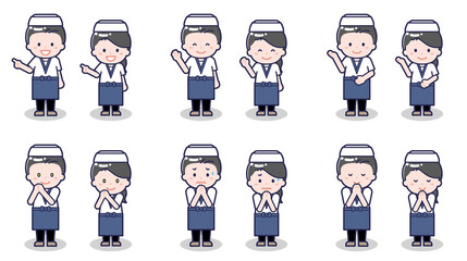 寿司職人の男女 04