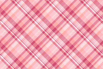 Up texture textile plaid, girl pattern check seamless. Buffalo tartan fabric background vector in red and light colors.