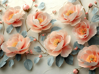 Peach Blossoms Bloom: Elegant Floral Art