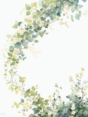 Ivy watercolor hand-painted decorative plant elements