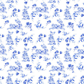 Easter Grandmillennial seamless patterns