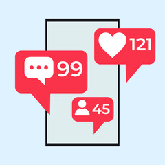 Phone Notification Cellphone Icon Vector, Phone, Notifications, Notification PNG. Template for Iphone. Smartphone Message Interface. Vector illustration. Android. Smartphone. Line. Whatsapp.