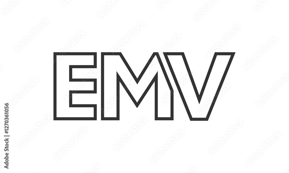 Fototapete emv logo design template with strong and modern bold text. initial based vector logotype featuring s