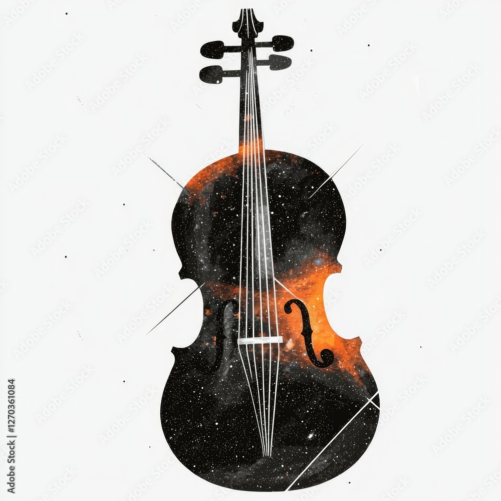 Wall mural celestial cello a symphony of stars and strings