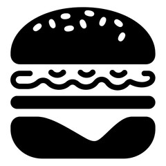 Minimalist Burger Icon - Black and White Vector