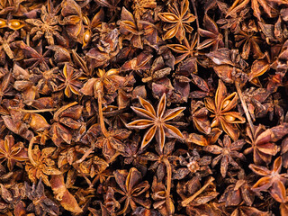 chinese spice whole stars anise background