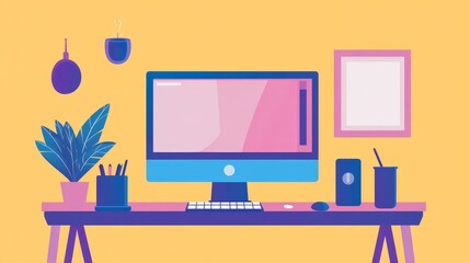 Online Video Conference Meeting On Computer, 