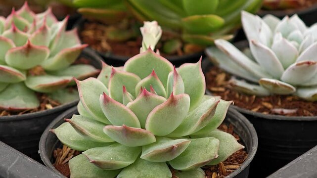 Cactus plant, Echeveria elegans ,Rose Cabbage, thick-leaved rosettes.
