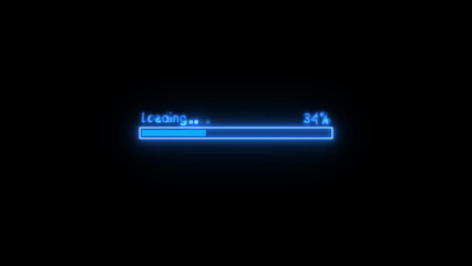 neon glow loading bar illustration