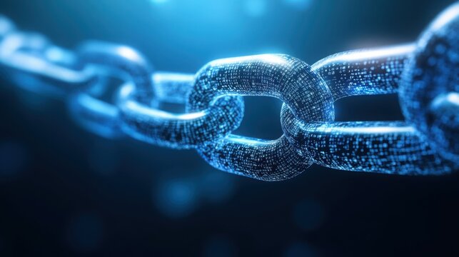 Digital Chain Link Data Security Blockchain Technology Cyber Security Network Concept