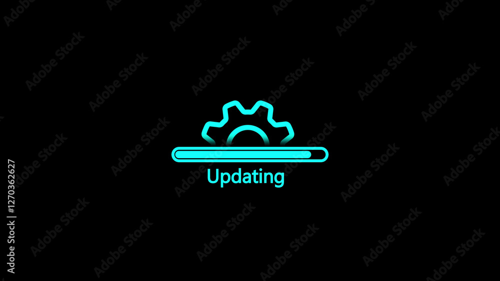 Poster system updating loading illustration concept