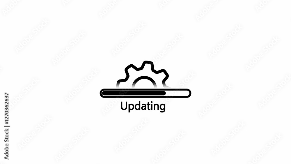 Poster system updating loading illustration concept