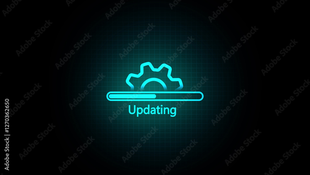 Poster system updating loading illustration concept