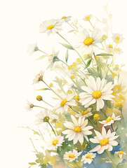 Obraz premium Daisy watercolor hand-painted decorative elements