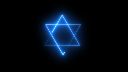 Fototapeta premium neon glowing star icon illustration