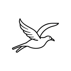 Obraz premium Soaring Bird Silhouette with Outstretched Wings – Minimal Vector Art