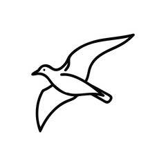 Soaring Bird Silhouette with Outstretched Wings – Minimal Vector Art