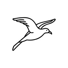 Soaring Bird Silhouette with Outstretched Wings – Minimal Vector Art