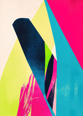 Obraz premium Colorful abstract geometric composition with bold shapes and modern design