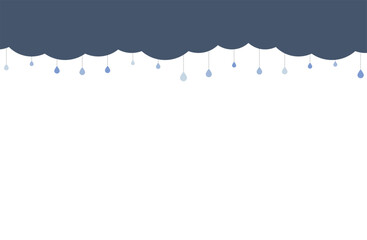 雲と雨のオーナメントの背景素材