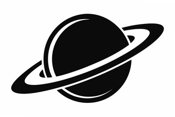 saturn silhouette vector illustration