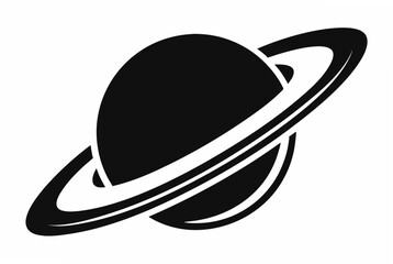 saturn silhouette vector illustration