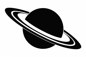 saturn silhouette vector illustration