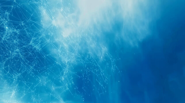 digital network pattern on blue background