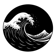 A gentle wave in the sea silhouette vector illustration