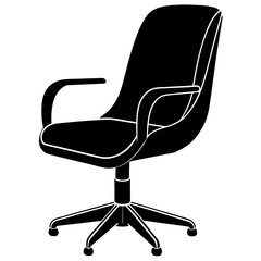 A minimalist office chair with soft curves silhouette vector illustration