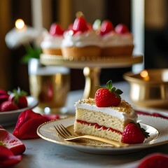 Golden Hour Treats, Exquisite Mini Victoria Sponges for a Special Occasion