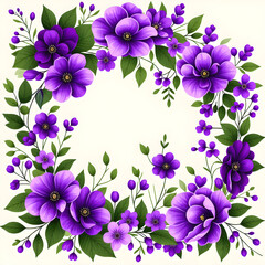 purple flower border	