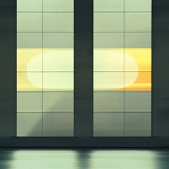 Abstract Geometric Design Featuring Sunset Reflection