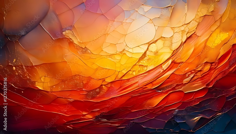 Aufkleber a mosaic of warm hues merges, creating an abstract and textured gradient artwork.