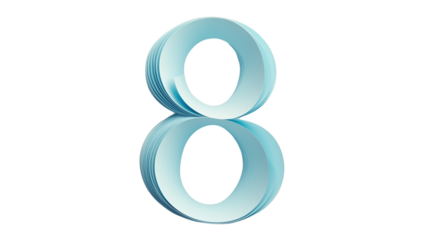 8 March, International Women's Day, blue paper volume eight, close up, created with Generative AI technology, PNG