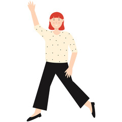 Happy Smiling Person Character with Flat Cartoon Design. Vector Illustration