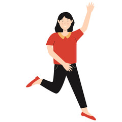 Happy Smiling Person Character with Flat Cartoon Design. Vector Illustration