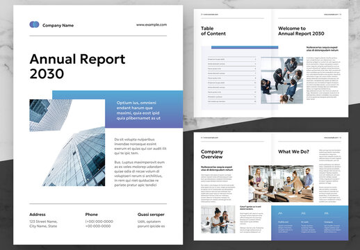 Gradient Blue And Black Annual Report