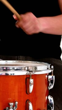 Drummer playing his drum kit