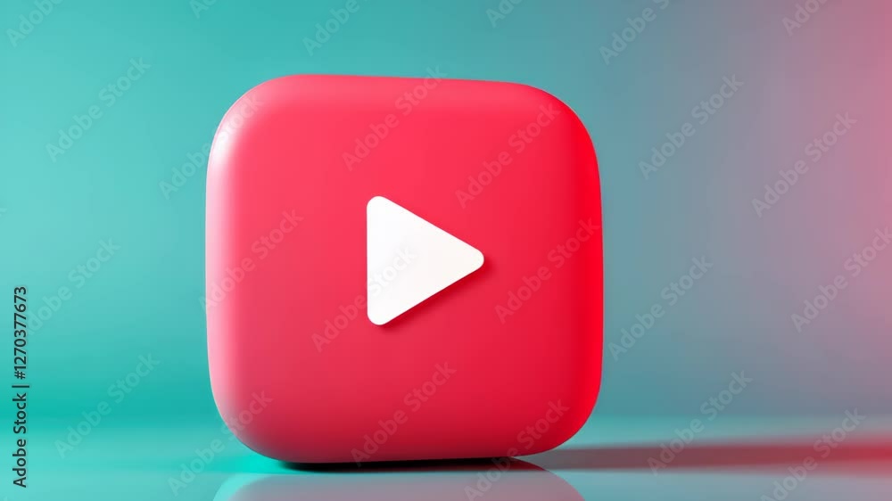 Poster comment button animation for video channel featuring looped design on modern gradient background