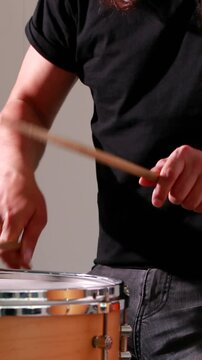 Drummer playing his drum kit
