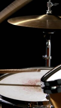 Drummer playing his drum kit