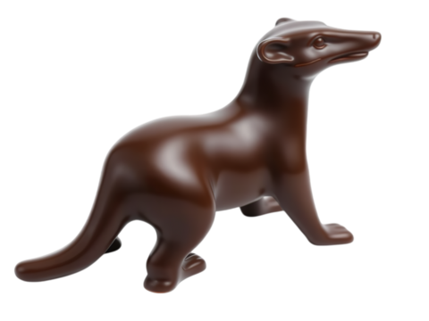 Cocoa anteater Contemplation - A more contemplative title that captures the pensive pose of the chocolate anteater isolated on transparent background 