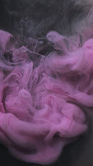 Abstract smoke. Dreamy cloud. Defocused purple color haze paint ink vapor fume sparkle flow water...