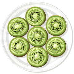 Fototapeta premium Fresh Kiwi Slices: Vibrant, Nutritious, and Delicious Circular Fruit for Healthy Breakfast and Vegan Summer Snack