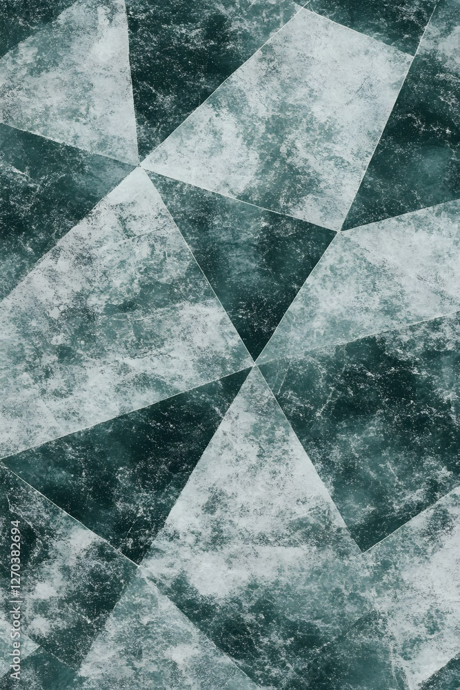 Aufkleber abstract geometric design with triangle shapes and a cool turquoise color palette