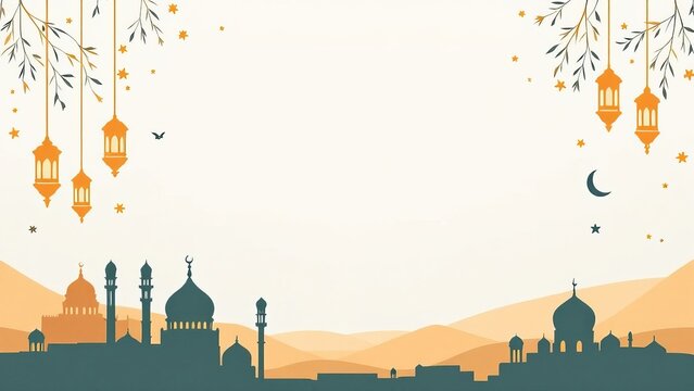 ramadan kareem style editable template background minimalist and islamic style eid mubarak iftar party.
